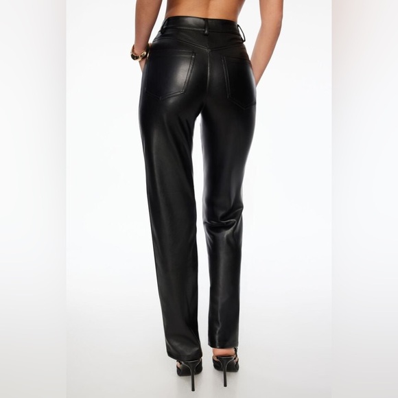 Dynamite Gisele Straight Leg Faux Leather Pants size 6 in Burgundy - Picture 6 of 6